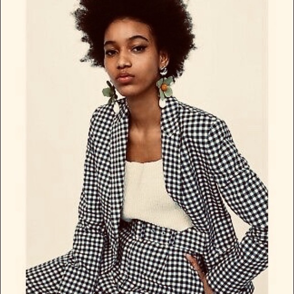 white checked blazer